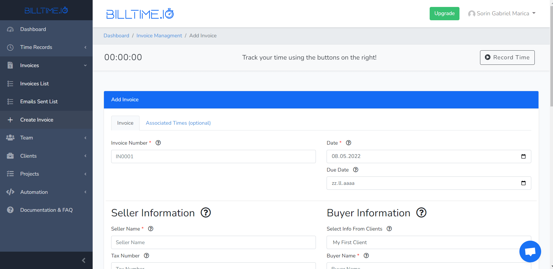 Add Invoice