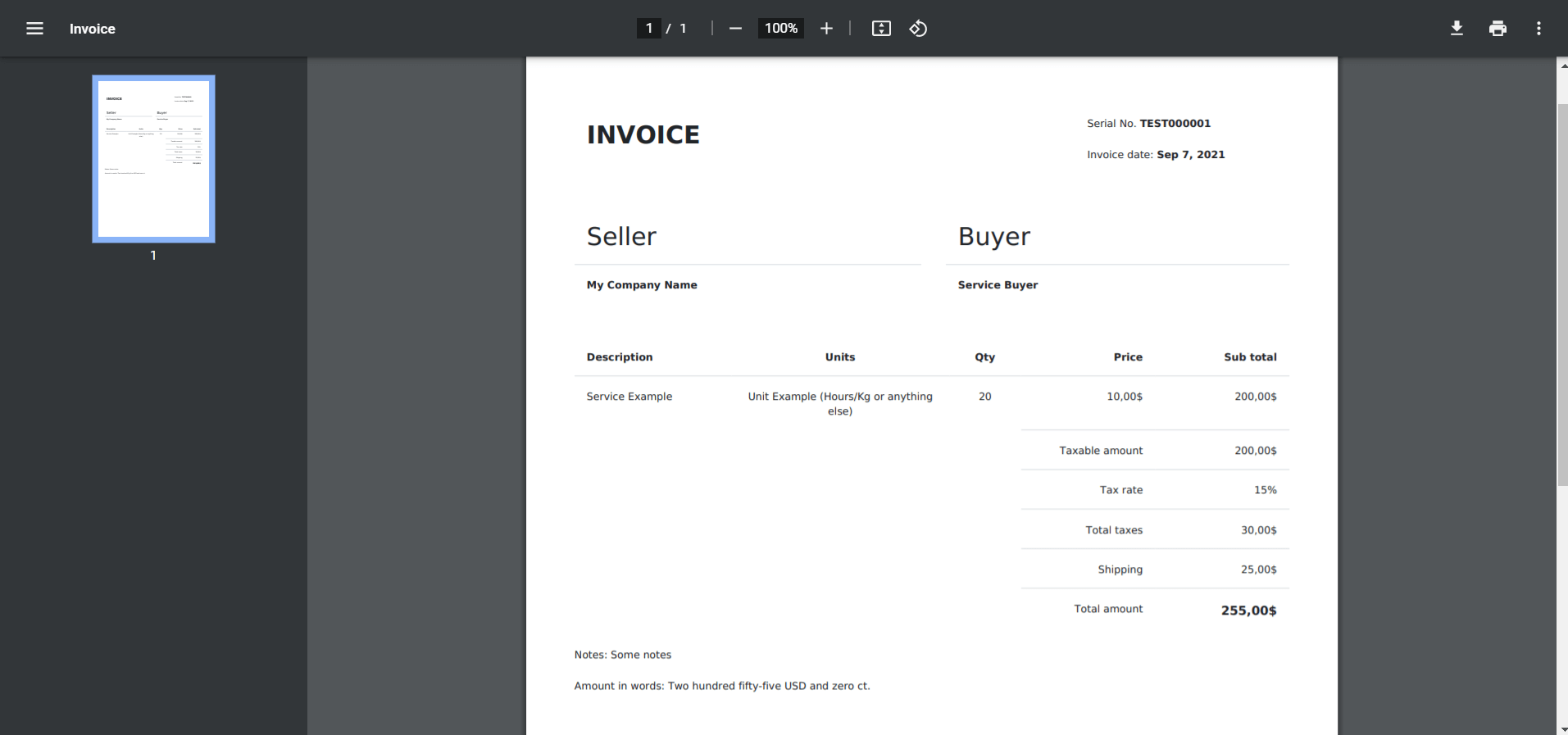 Invoice Example